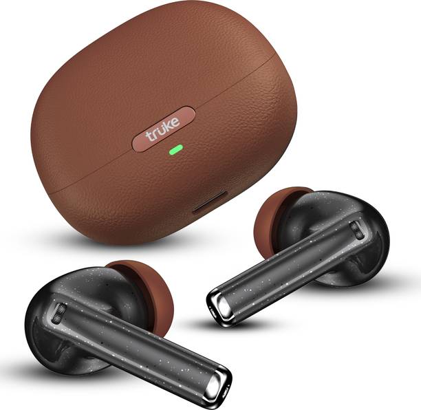 truke Aura Pro earbuds w/ 60H Battery, Leather finish Case, Dual Pairing, 13mm Drivers Bluetooth