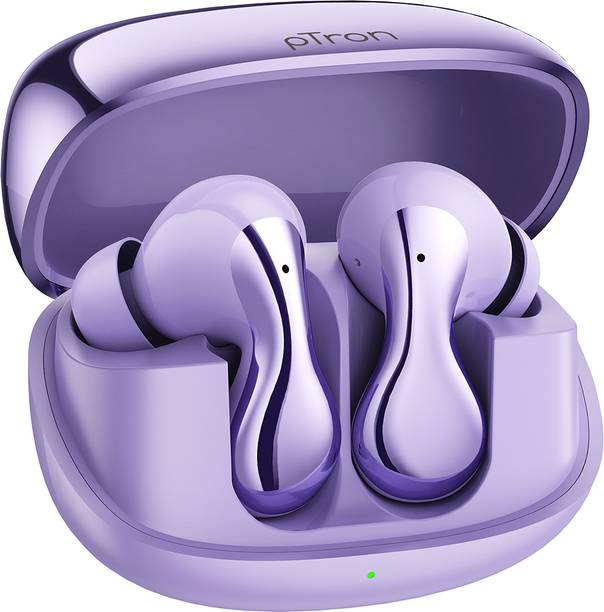 PTron Bassbuds Tango w/ 50Hrs Playtime, AI-ENC Calls, Custom EQ, App Support, BTv6.0 Bluetooth