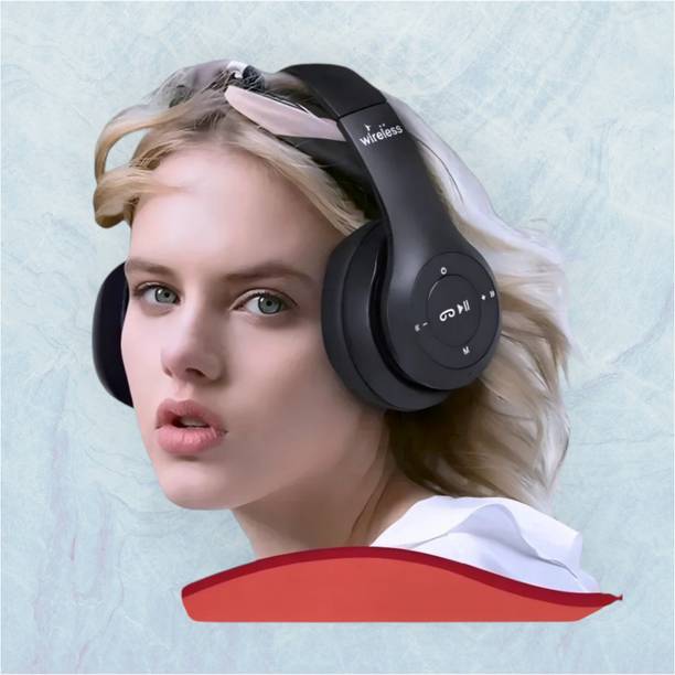 AIZINA Headphones with Mic & SD Card Support, Long Battery Performance_YG Bluetooth & Wired