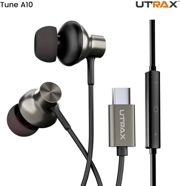 UTRAX Tune A10 Type-C Wired Earphones with Mic, In-Line Controls & Deep Bass Wired