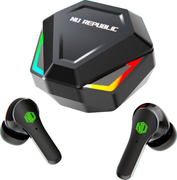 Nu Republic Starbuds Z with 56 Hr Playtime, X-Bass® Technology, Dual ENC Mic, Multi RGB LEDs Bluetooth Headset