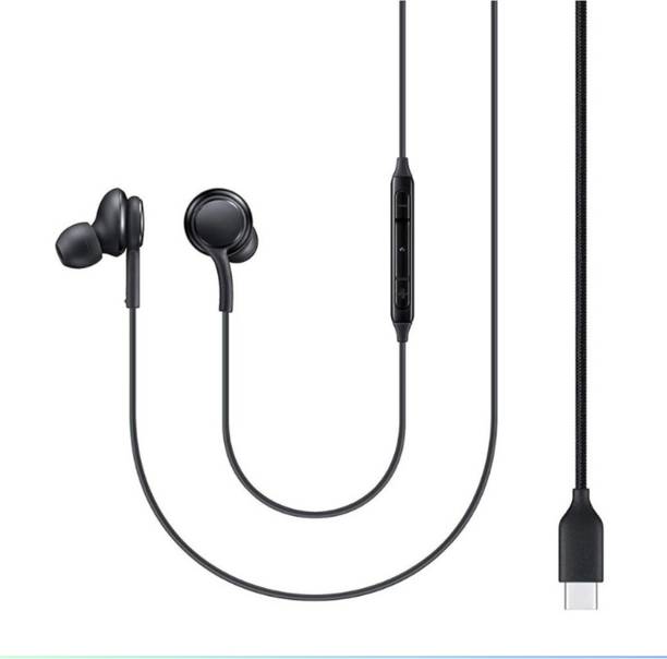 qoviq original Type C Wired Earphones for AKG With Hands Free Calling, Rich Bass Performance Wired