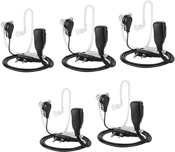 RENMAX PTT Earphone Air Acoustic Tube Earbuds with 2-Pin Audio Jack for Walkie Radio Wired
