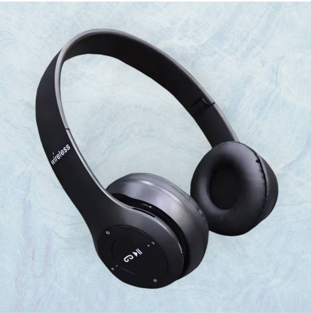 AIZINA Portable Bluetooth Headphones with Mic & SD Card, Extended Battery Backup_MZ Bluetooth & Wired