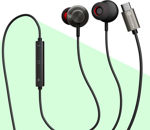 MAK POWER Premium Type-C Wired Earphones with Clear Sound and Tangle-Free Cable Wired