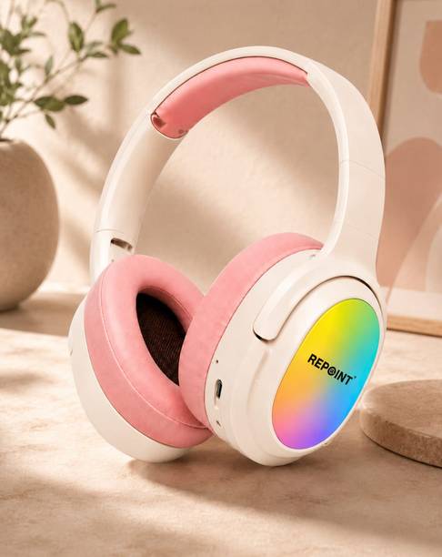 REPOINT Wireless Bluetooth Headphones with RGB Lights, Deep Bass, Foldable Design Bluetooth