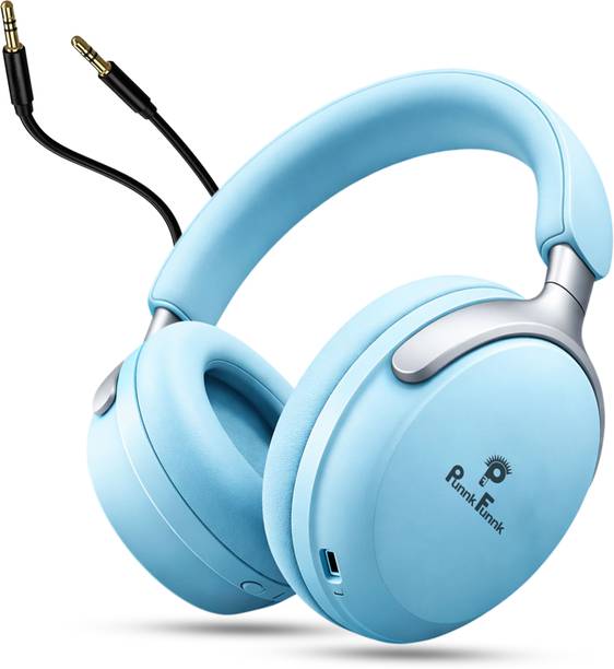 PunnkFunnk Bass Headphone with 48H Playtime, Low Latency up to 40ms, Dual Pairing, Wireless Bluetooth