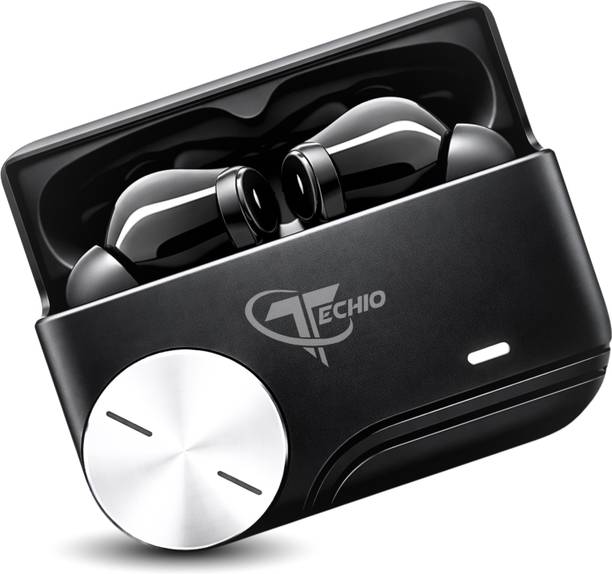 TECHIO True Wireless Bluetooth Earbuds | Powerful Bass Sound | Noise Reduction Mic Bluetooth