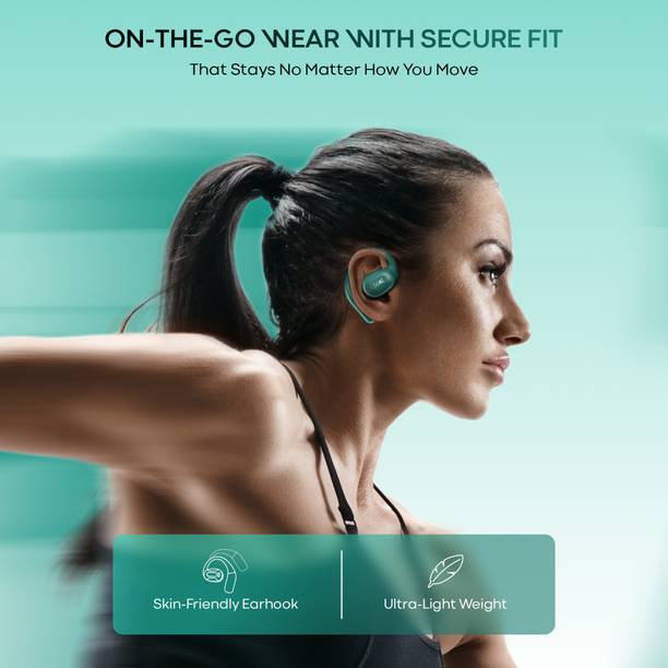 boAt Airdopes Progear w/ Air Conduction Tech,100 HRS Playback,OWS Earbuds for Workout Bluetooth Headset  (Sporting Green, True Wireless)