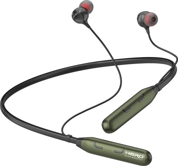 herohighquality GABBAR NECKBAND GREEN WITH 30 HOURS OF PLAYTIME Bluetooth