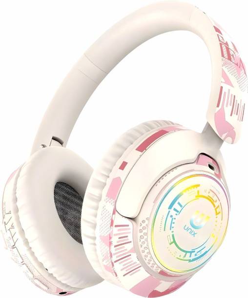 Unix Epic Graffit Wireless Over Ear Headphones Upto 62 Hours Playback, 40MM Drivers Bluetooth