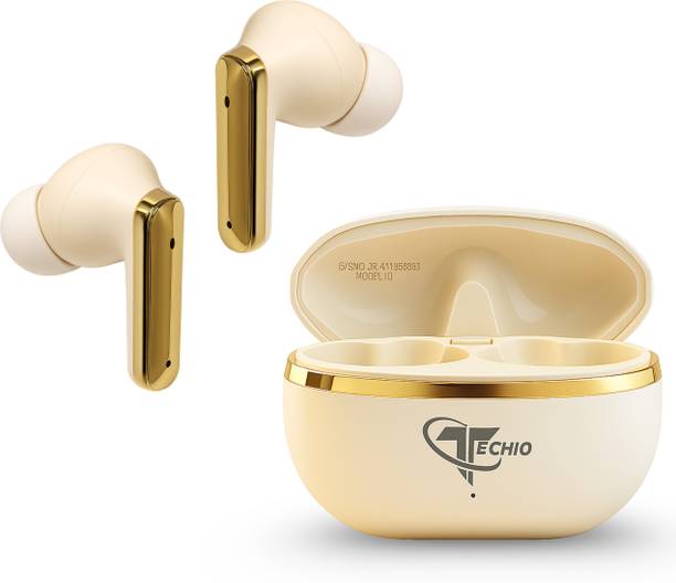 TECHIO PowerBeat Xtreme Bass Earbuds, 40Hr Battery, 13mm Drivers Bluetooth