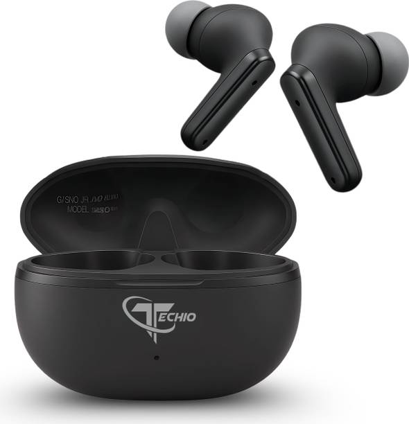 TECHIO TrueTone ENC Earbuds, 40Hr Battery, 13mm Drivers, ENC Calling,Quad-Mic Bluetooth