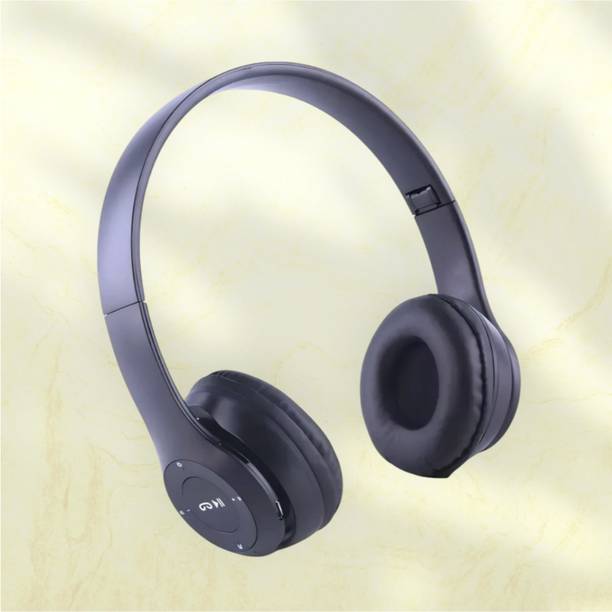 AIZINA On-the-Move Headphones with Mic & SD Card, Extra Battery Life_PM Bluetooth & Wired