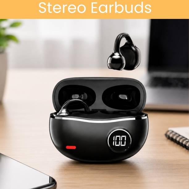 SACRO TWS Bluetooth Earbuds With Digital Display, Secure Ear Clip and Deep BassZR333 Bluetooth