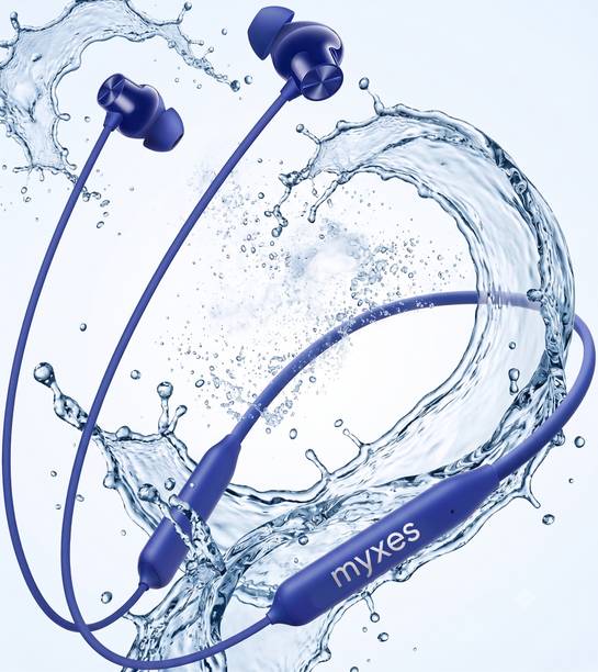 myxes Ergonomic M60 Neckband Headset | 50 Hours Battery & Dual Pairing Bluetooth