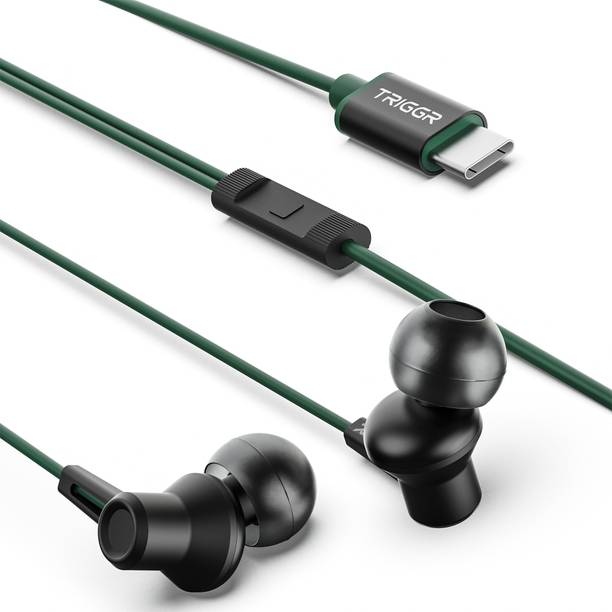 TRIGGR Blaze Type-C Wired Earphones with 13mm Driver, In-line Controls, Rich Bass, Mic Wired