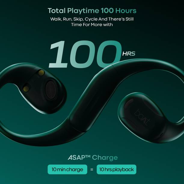 boAt Airdopes Progear w/ Air Conduction Tech,100 HRS Playback,OWS Earbuds for Workout Bluetooth Headset  (Sporting Green, True Wireless)