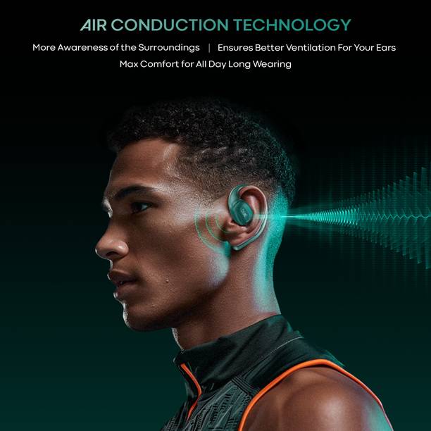 boAt Airdopes Progear w/ Air Conduction Tech,100 HRS Playback,OWS Earbuds for Workout Bluetooth Headset  (Sporting Green, True Wireless)
