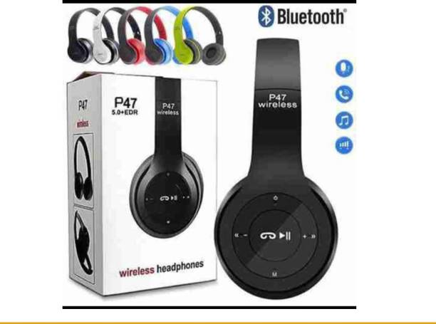 Gadgetbloom P47 Wireless Bluetooth Headphones with FM RadioA169 Bluetooth without Mic