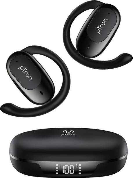 PTron Bassbuds Senz w/ 50Hrs Playtime, Open-Ear Design, Pristine Audio, AI-ENC Calls Bluetooth