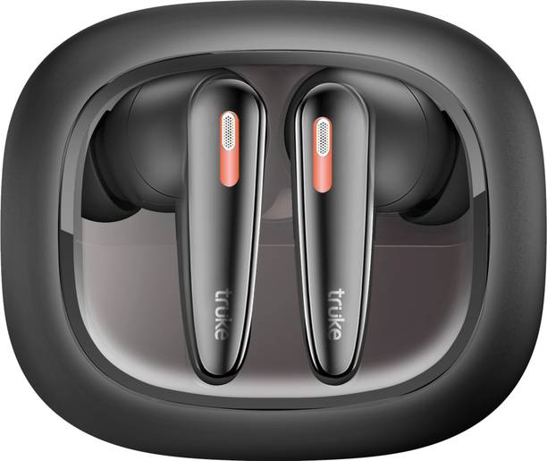 truke Crystal Bass earbuds with 13mm Drivers, Made in India, 70Hrs Playtime, 4-Mic ENC Bluetooth
