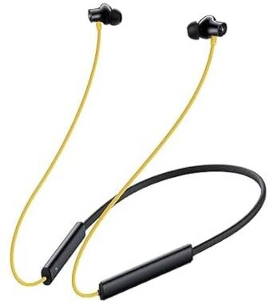Thirty First Buds Wireless 3 in Ear Bluetooth Neckband Compatible with Realme - Yellow Bluetooth