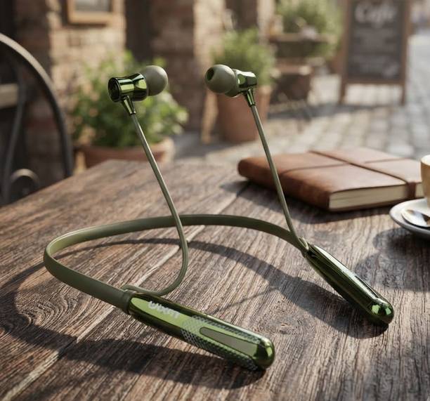 Unlx UX777 Nesh Bluetooth Neckband,84 Hours Battery,Dual Device Pairing/Green_U94 Bluetooth