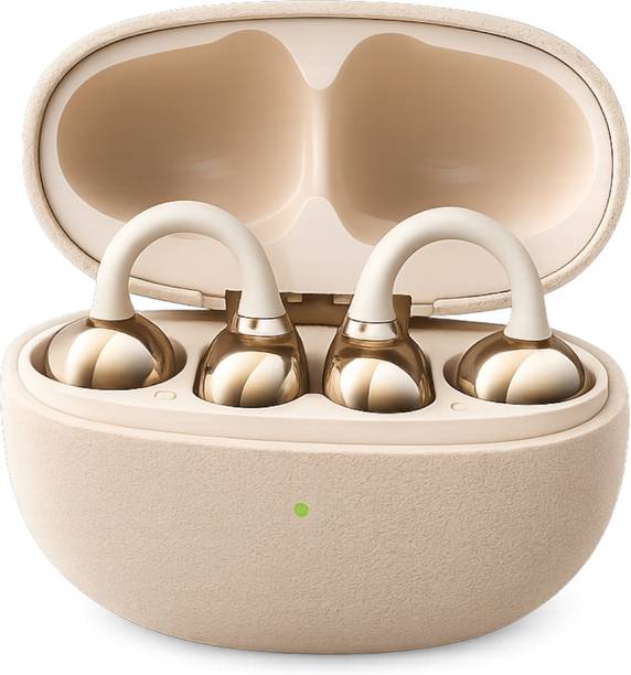 ROKAVO Girls earbuds earring design Ear-clip buds Korean stylish wireless earbuds 40H Bluetooth