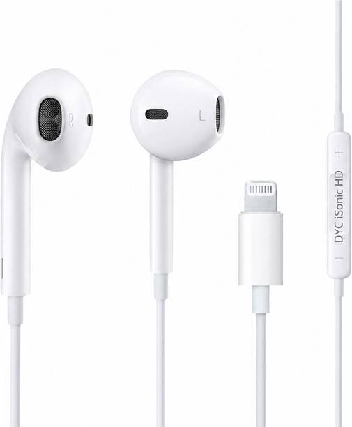 Dyc iSonic Lightnning Wired Earphone for iPhone Built-in Mic,Rich Bass & Vol Control Wired