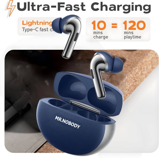 MR.NOBODY Ultrabuds with Latest BT v6.0,40Hr Playtime,13mm Dynamic Driver,Rich Bass N86 Bluetooth