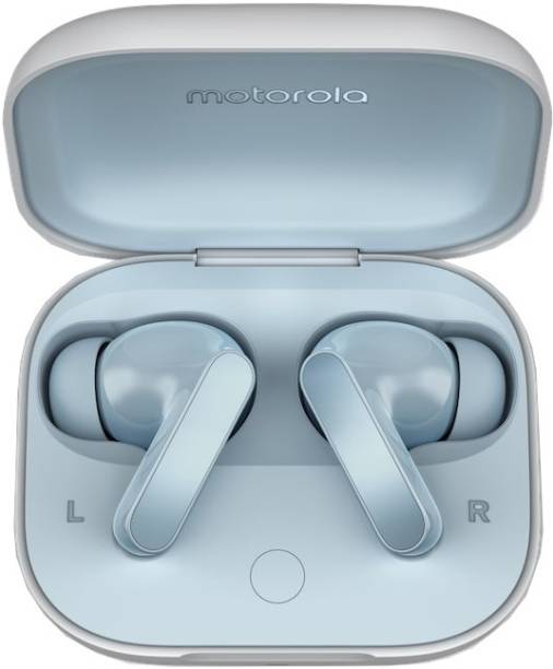 moto buds with Hi-Res Audio, Large 12.4mm driver, 42 hrs playback & IPx4 rating Bluetooth Headset