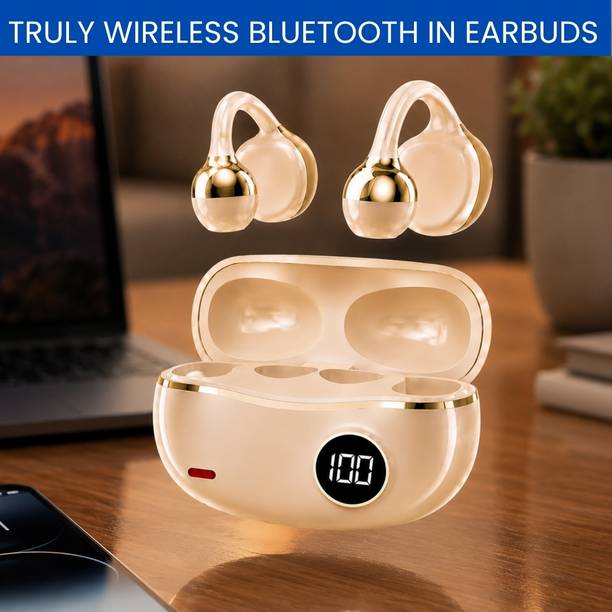 SACRO Wireless Bluetooth Earbuds With LED Battery Display, Ear Clip, Touch ControlP438 Bluetooth