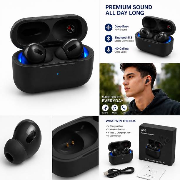 Rafel Textiles Black airpods Bluetooth