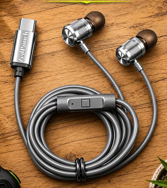 ZedPunch Gaming Type-C Wired Magnetic Earphones With Mic & 1 Button Control USB-C Device Wired Gaming