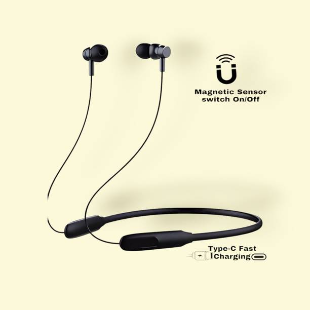 AIZINA Pro Neckband 48H Playtime*, ENC, Magnetic On/Off, Fast Charging_G9 Bluetooth & Wired
