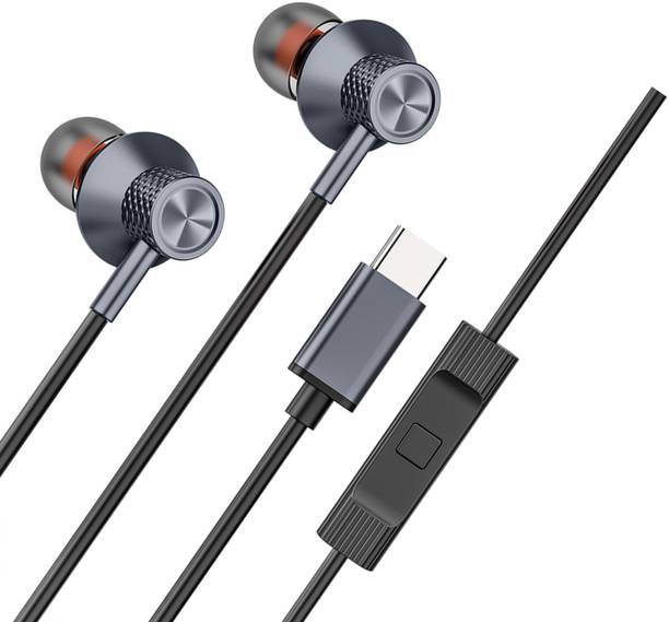Mobixa Type C Wired Earphone & HD Quality Sound In-Line Mic Wired, Inline Controls IPX5 Bluetooth Gaming