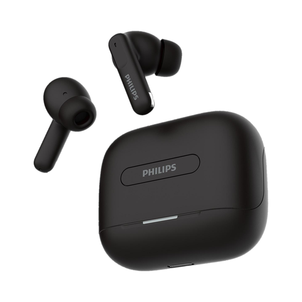 PHILIPS TAT1050BK Earbuds with ANC/ENC, 50H Playtime, 13mm Drivers, IPX5 Proof, BT v5.3 Bluetooth