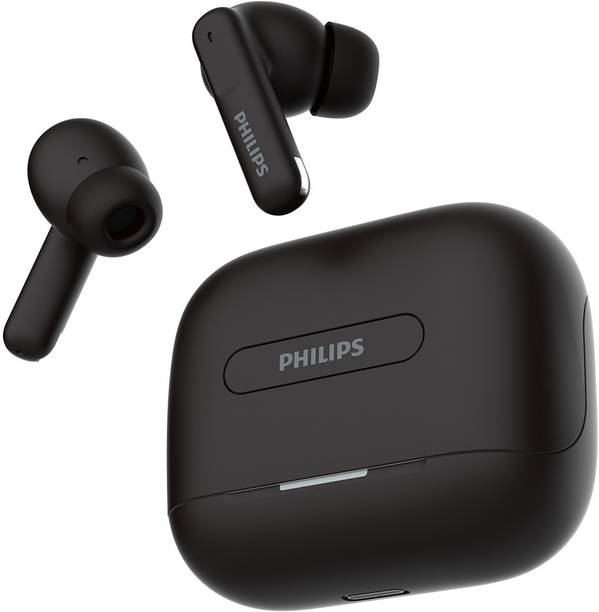 PHILIPS TAT1050BK/94 In Ear Earbuds with ANC & ENC, 50H Play Time, 13mm Drivers, IPX5 Bluetooth