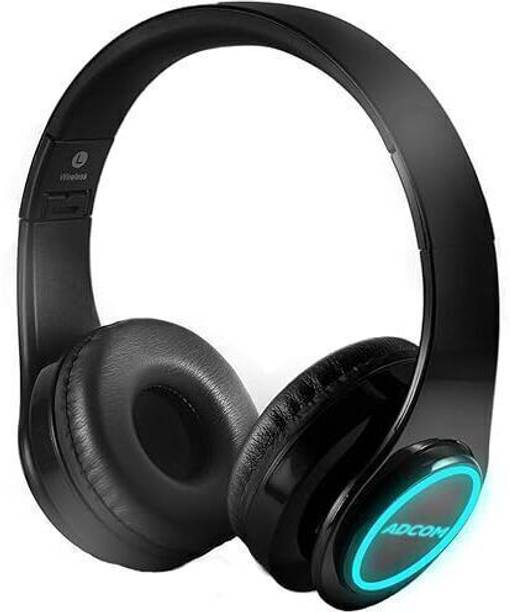 ADCOM Luminosa Wireless Headphone Over-Ear Stereo with RGB Lights,15 Hours Battery Bluetooth