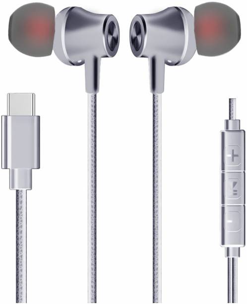 GENWARP Type C Wired Earphone With HD Quality Sound In-Line Mic Wired