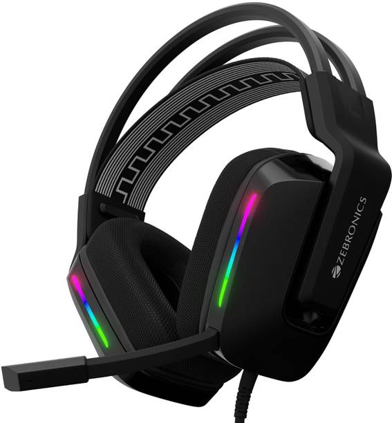 ZEBRONICS Zeb-Havoc Premium Headphone, Dolby Atmos Subscription,Suspension Headband,RGB Wired Gaming