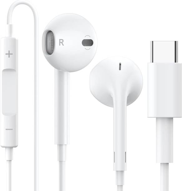 GEARZTOUCH C-SHOT Type C Wired Earphones with HD Quality In-Line Controls & 14.2mm Driver Wired