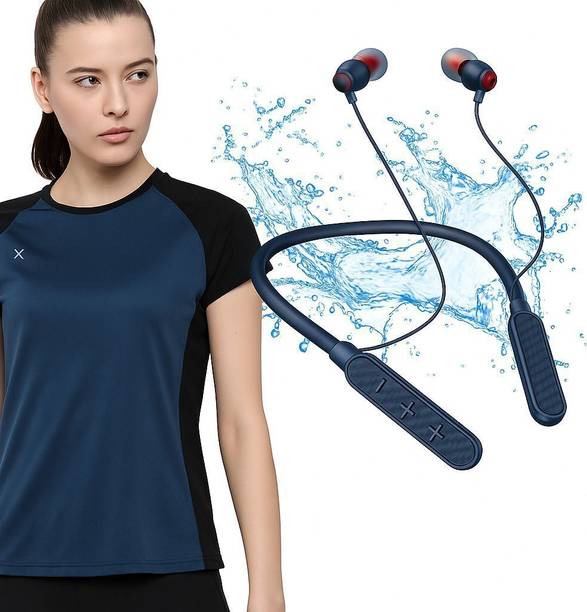 NOYMI Waterproof Bluetooth wireless neckband earphones with High bass Bluetooth