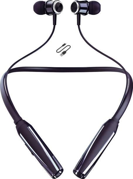 CARRON - 48 Hour Playtime Bluetooth Headphone Neckband Earphone (Black4) Bluetooth (Black, In the Ear)