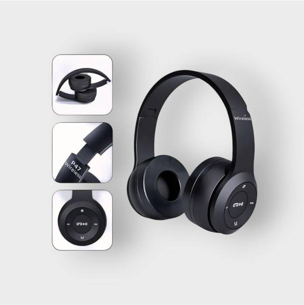 AIZINA HD Wireless Headphones with Mic & SD Card Slot, Extended Runtime_BR Bluetooth & Wired