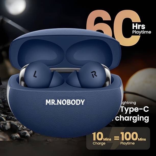 MR.NOBODY Ultrabuds with Latest BT v6.0,40Hr Playtime,13mm Dynamic Driver,Rich Bass N142 Bluetooth