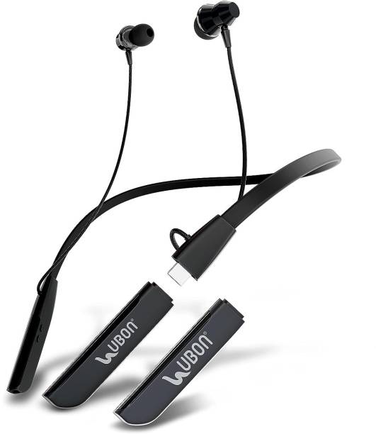 Ubon CL-35 Wireless Neckband | Extra Detachable Battery Magnetic ON/OFF Function Bluetooth Headset