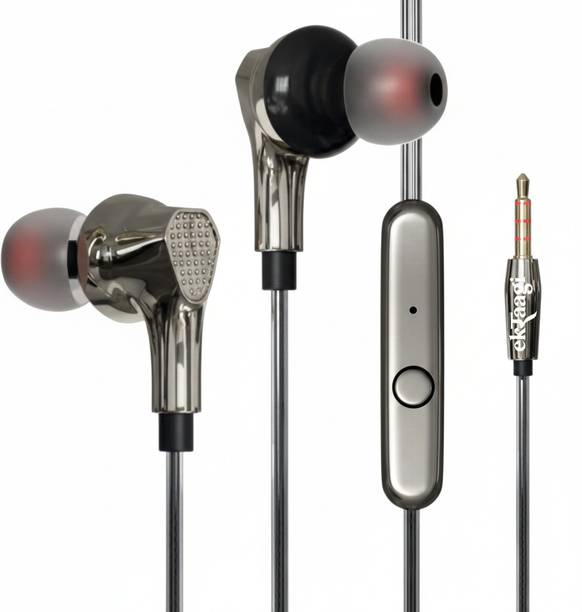 ekRaagi Metallic Sea Green Clear Sound Earphone With Titanium Driver and Deep Sonic Bass Wired