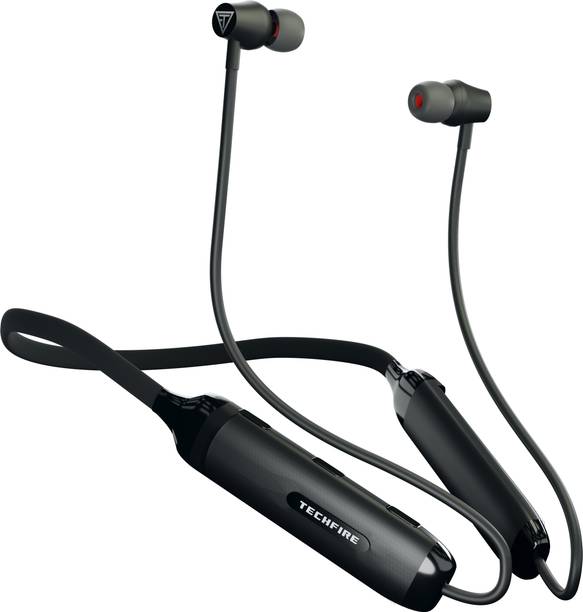 TECHFIRE Wireless Neckband with FastCharge,40Hrs playtime, Earphones with mic Bluetooth